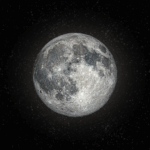 White moon with black background